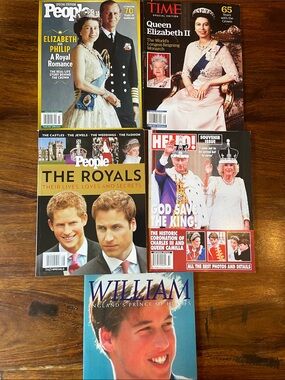 4 Royal Magazines + 1 Book Prince William Princess Catherine King Charles Harry